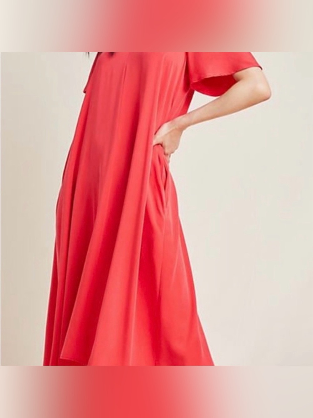 Anthropologie Maeve Georgianna Red Midi Dress sz small
